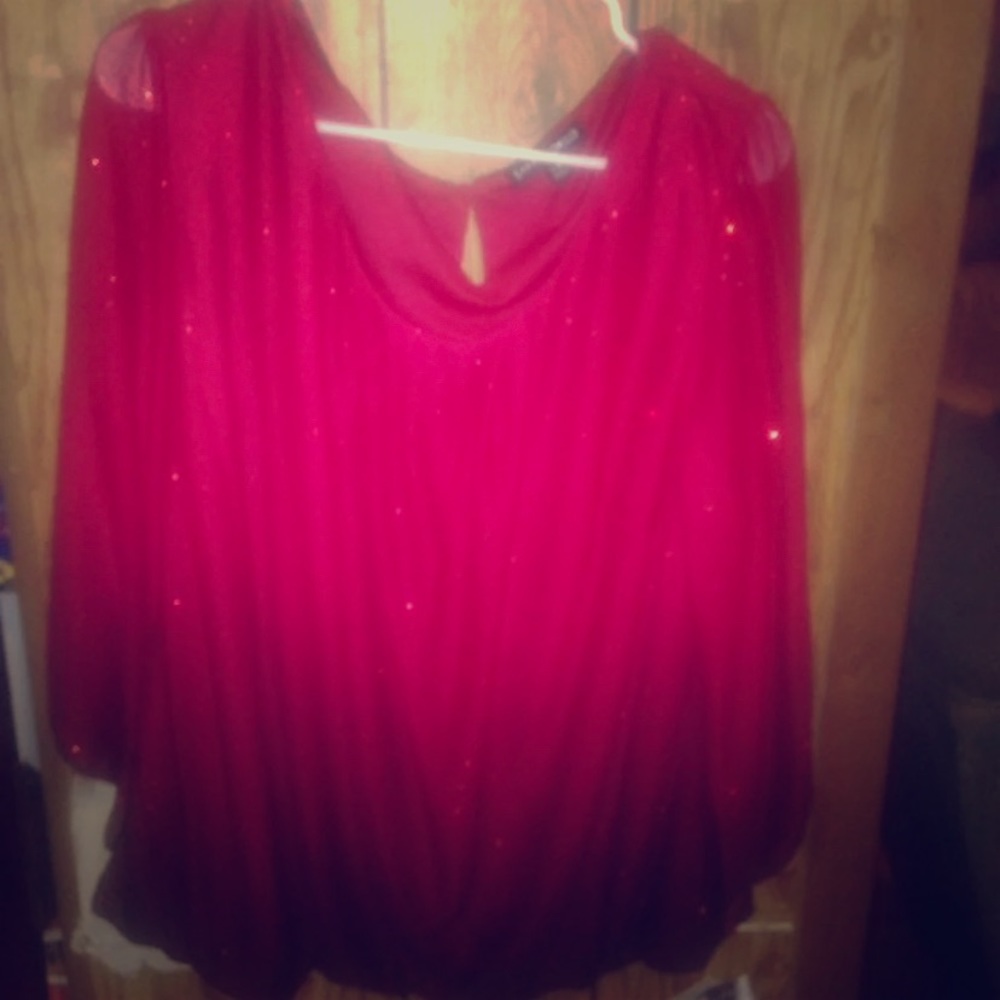 Sparkle Red Balayage Top